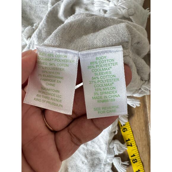 Lilly Pulitzer gray Tassel Hem Sweater XS Cotton Blend Lightweight Knit Boho - Picture 4 of 7